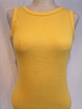 Sonoma Bright Yellow Ribbed Tank Top